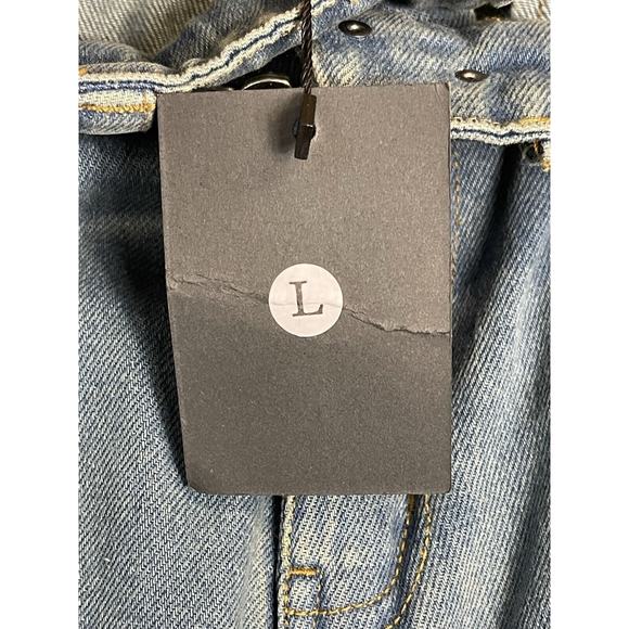 Fine Culture‎ Ebony Jeans Mens L Blue Fireman Latch Custom Seam Work Baggy Fit - Picture 12 of 16